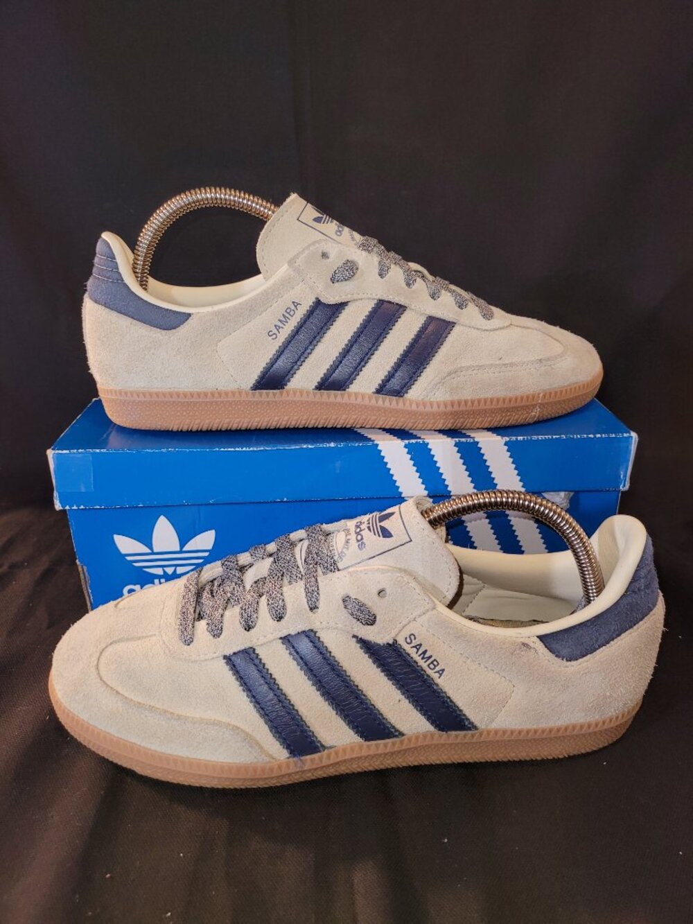 Adidas Samba OG Warm Vanilla Night Indigo Blue Men's Size 7.5 Sneakers (#2107)